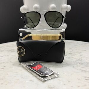 Ray-Ban Black & Silver Frame Sunglasses with Black Case